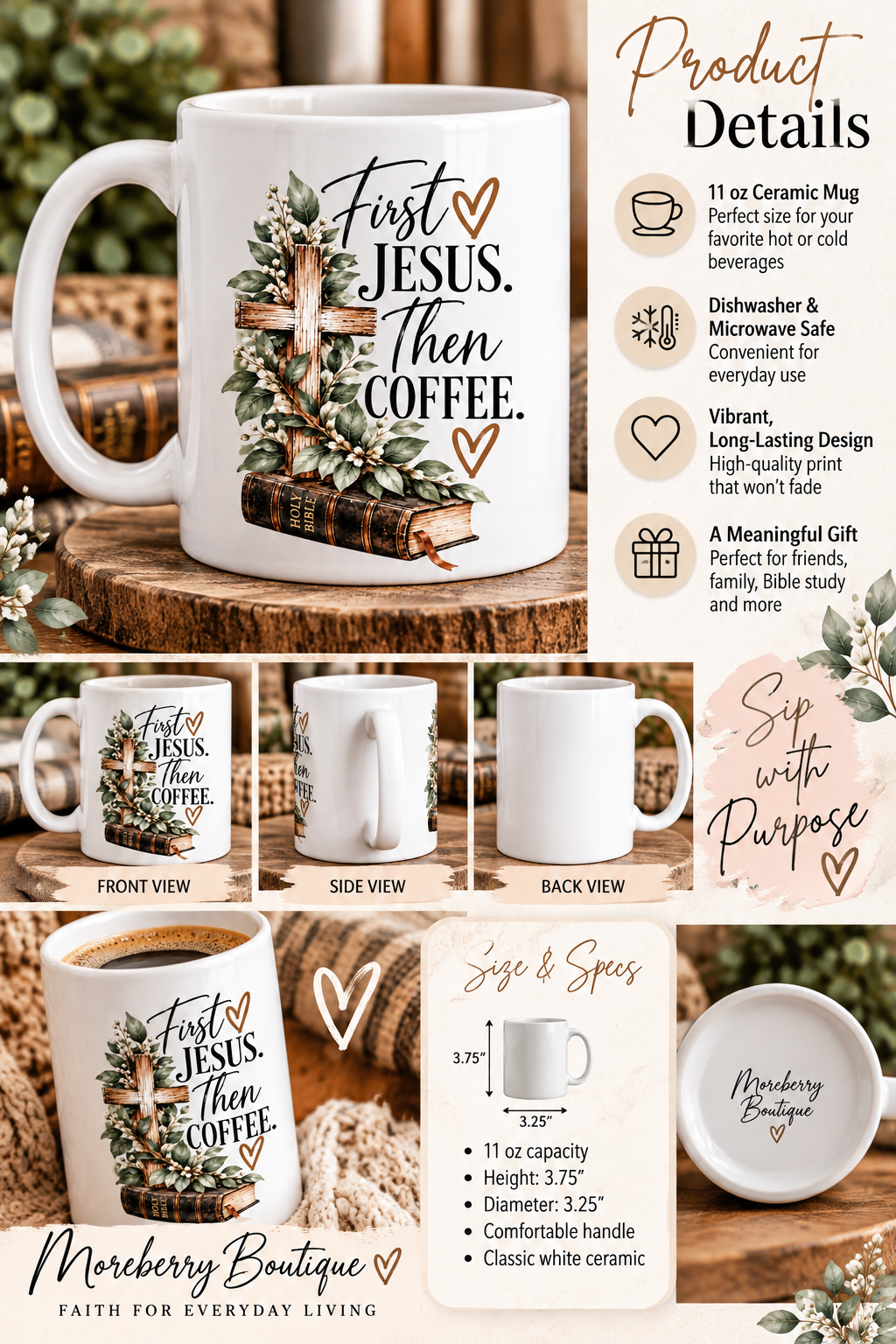 First Jesus Then Coffee | Christian Coffee Mug