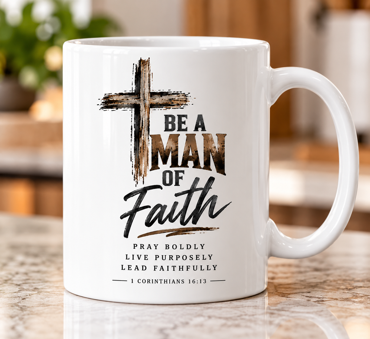 Man of Faith 1 Corinthians 16:13 | Christian Coffee Mug