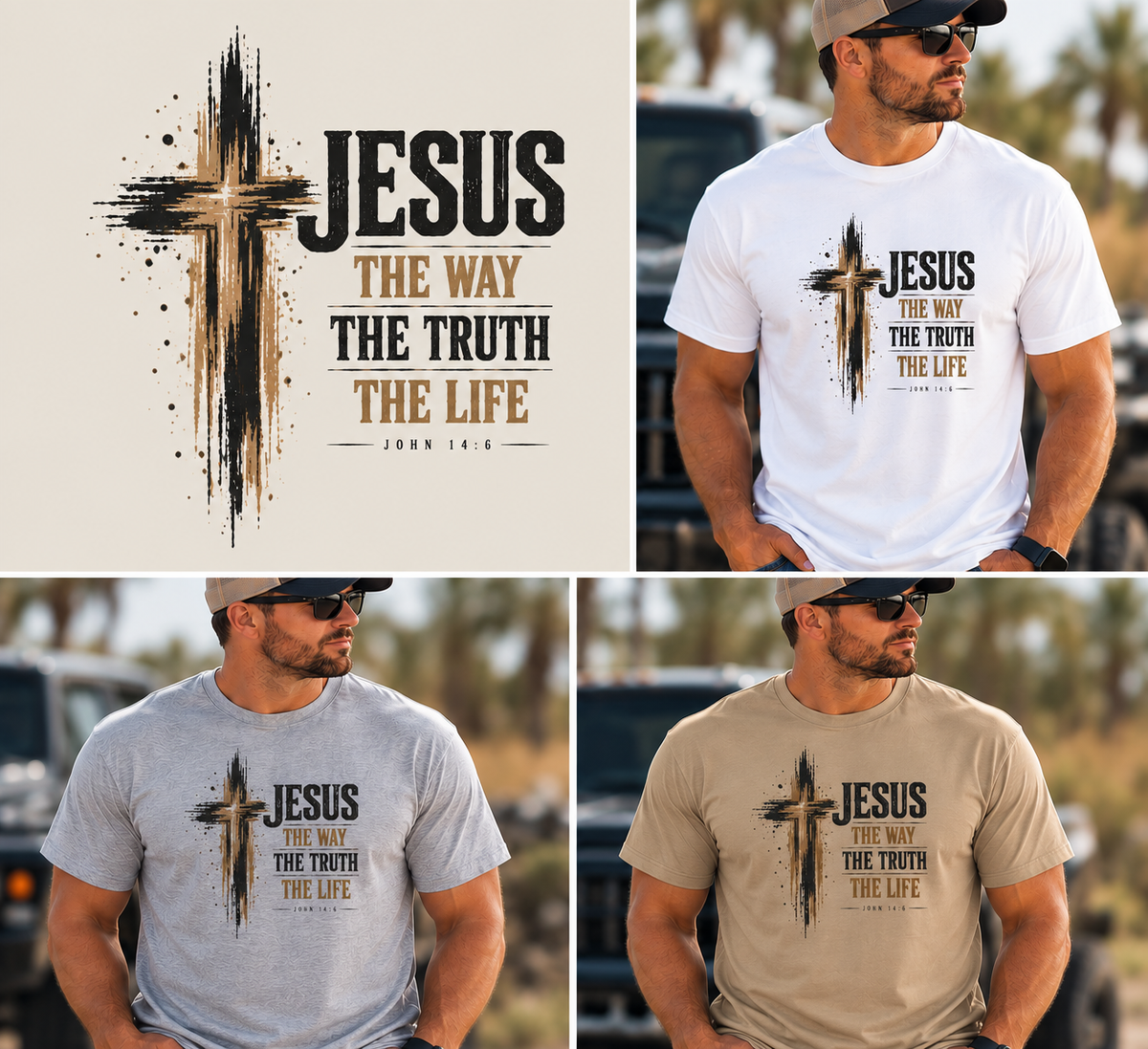 Jesus — The Way, The Truth, The Life Christian T-Shirt | John 14:6