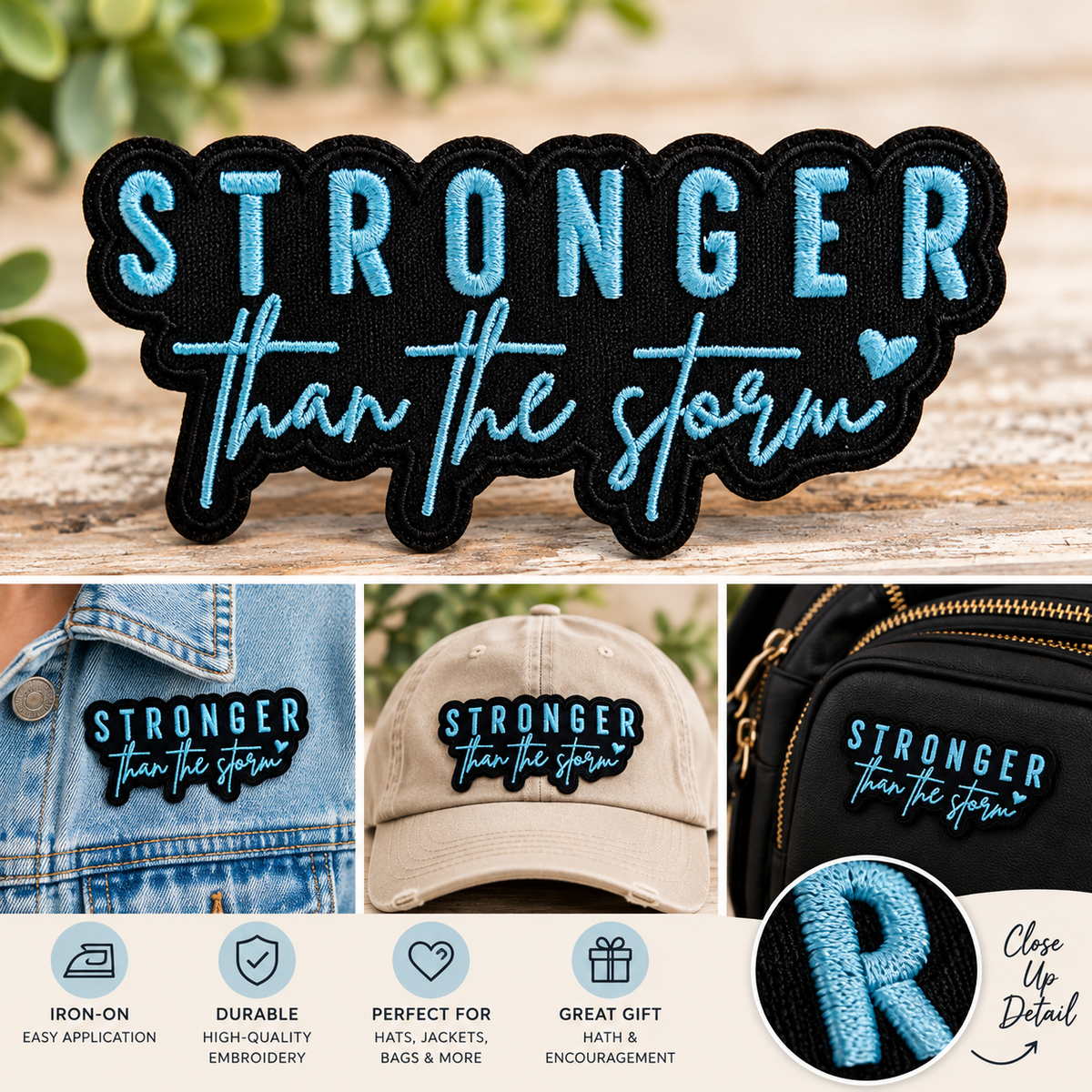 Stronger Than the Storm Embroidered Patch