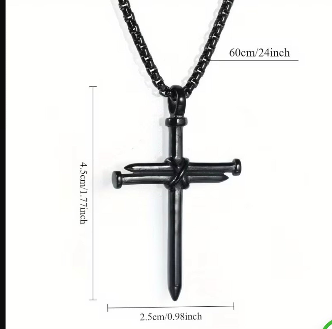 Nail Cross Necklace | Gold, Silver & Black