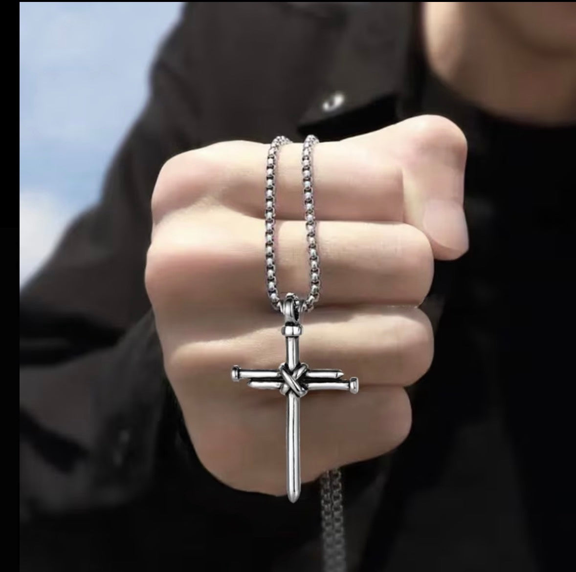 Nail Cross Necklace | Gold, Silver & Black