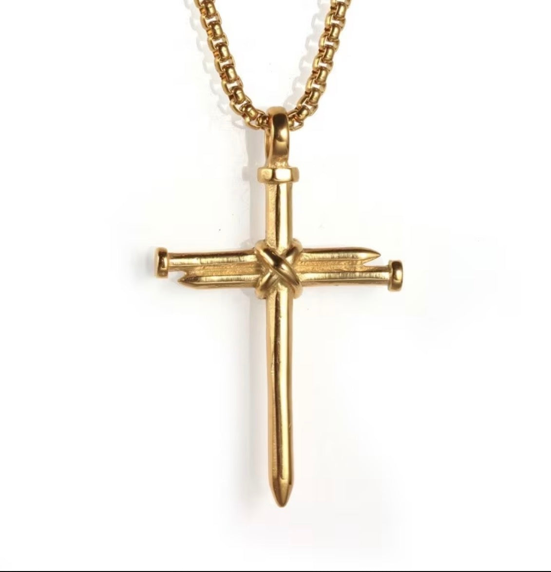 Nail Cross Necklace | Gold, Silver & Black