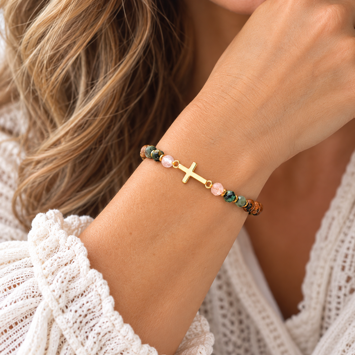 Sister in Christ Cross Bracelet | Faith Friendship Gift
