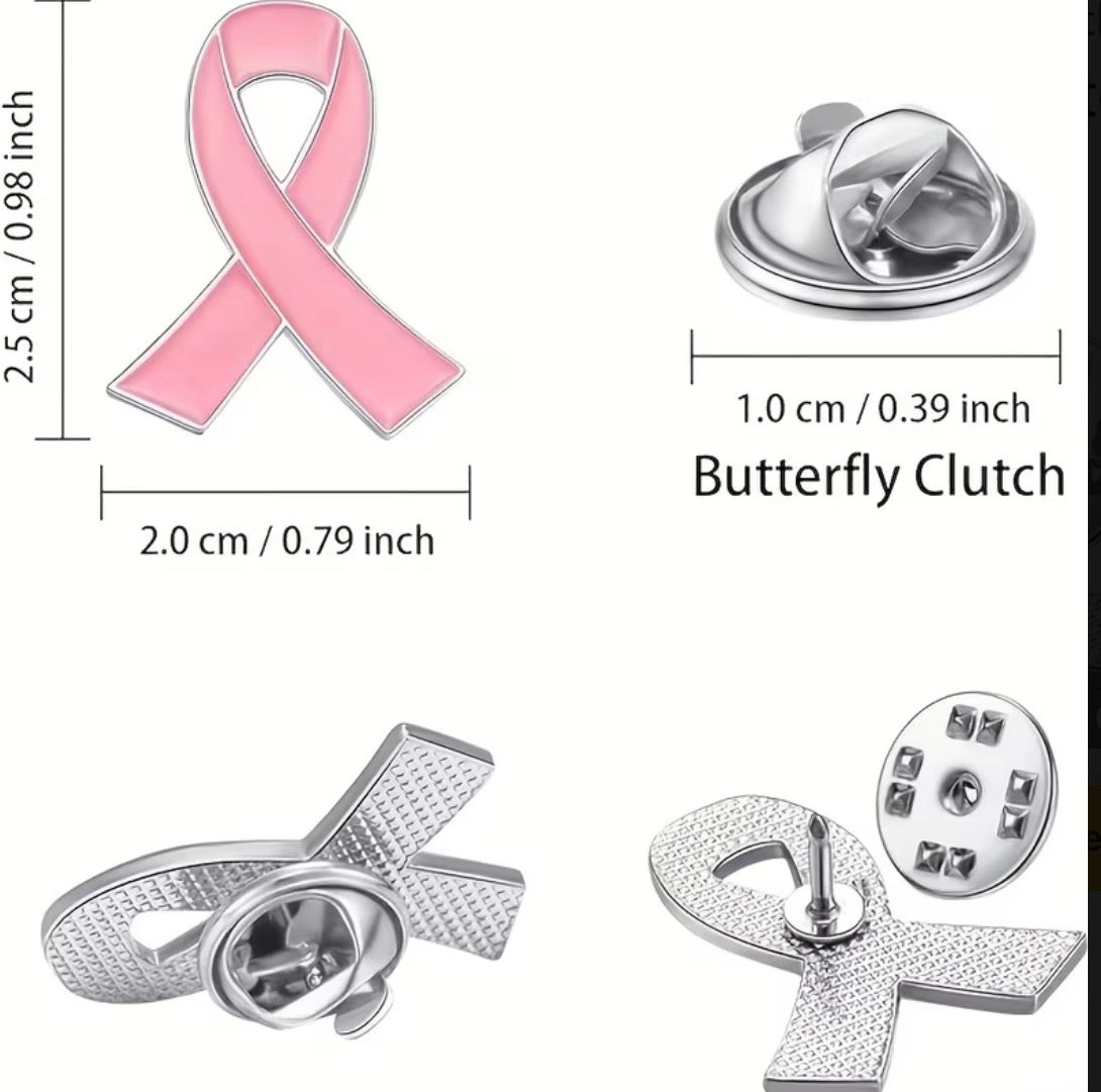 Pink Ribbon Awareness Pin – Hope & Support Enamel Lapel Pin
