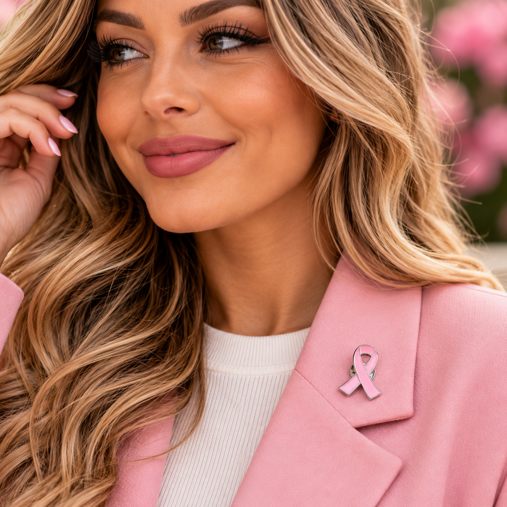 Pink Ribbon Awareness Pin – Hope & Support Enamel Lapel Pin