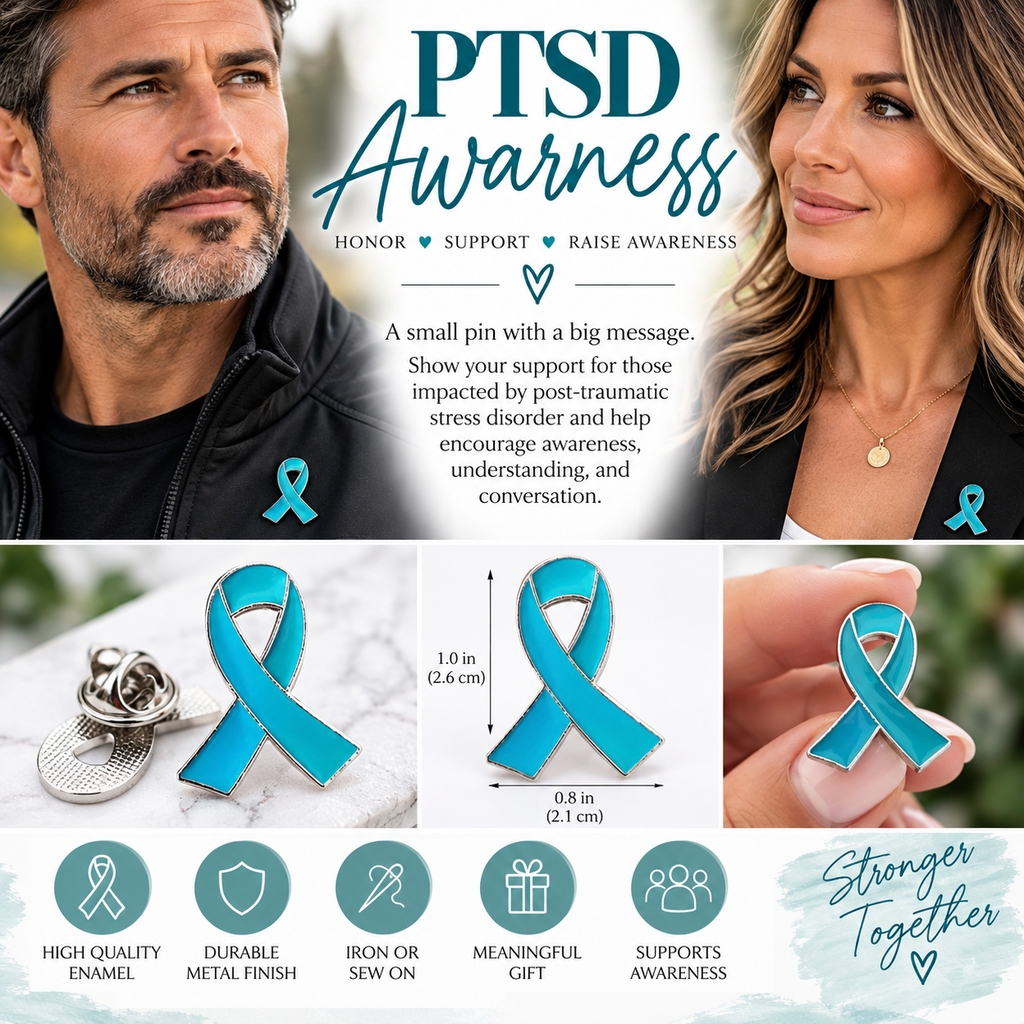 PTSD Awareness Teal Enamel Lapel Pin