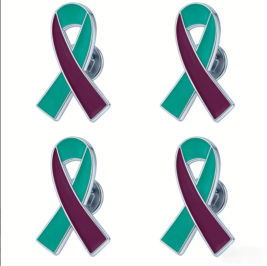 Suicide Awareness Teal and Purple Enamel Lapel Pin