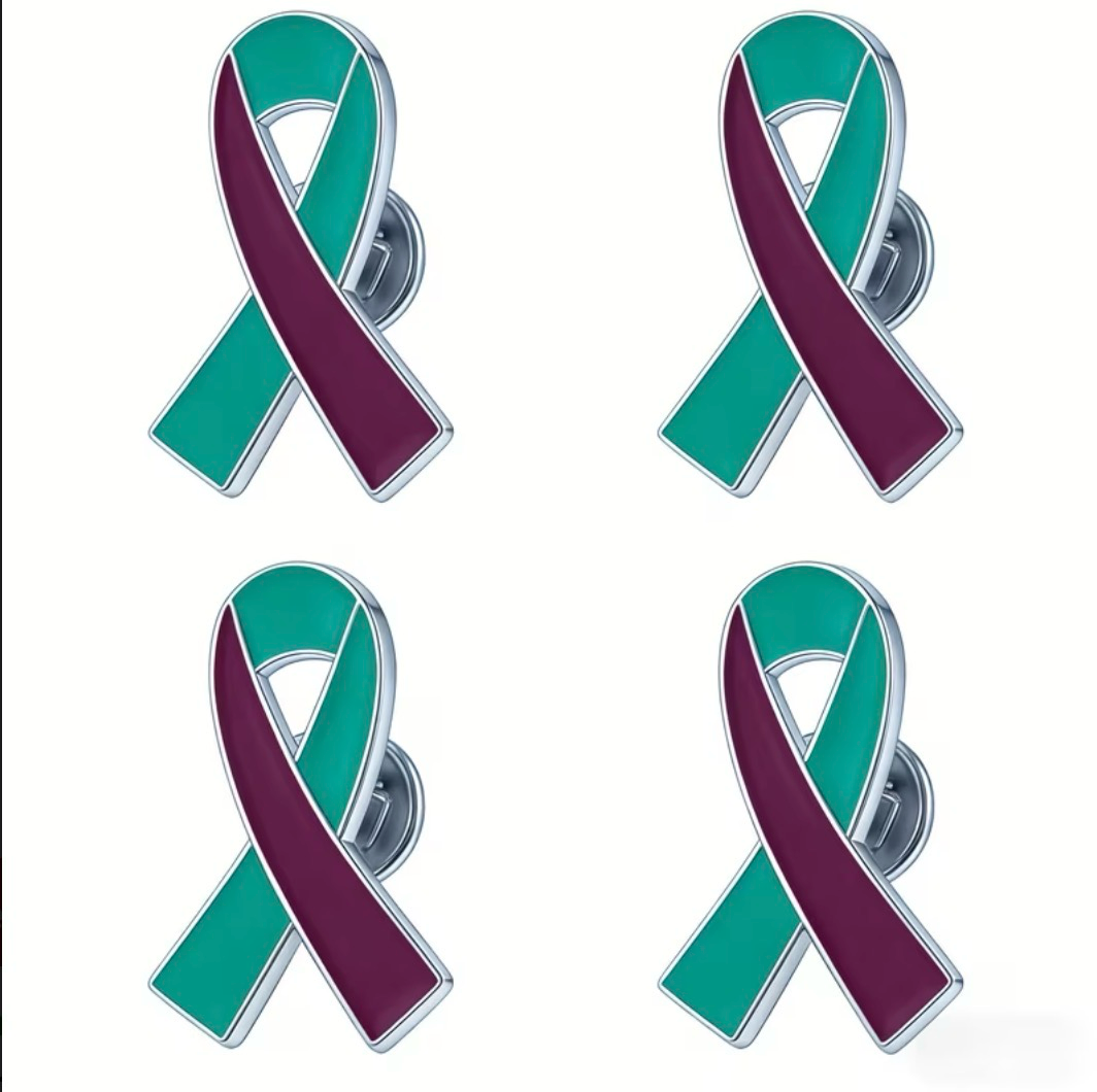 Suicide Awareness Teal and Purple Enamel Lapel Pin