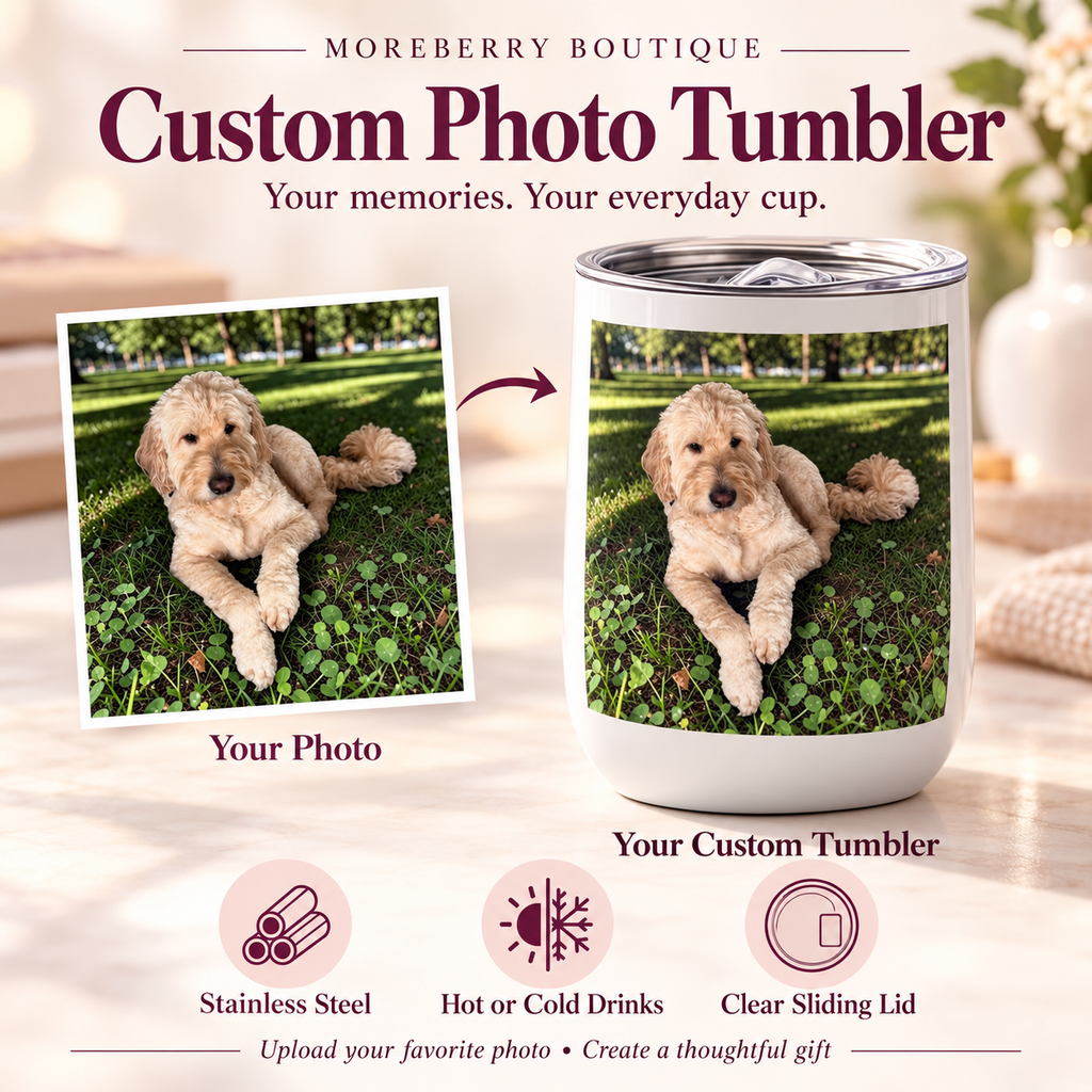 Custom Tea or Wine Tumbler | Personalized with Your Photo or Message